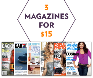 Select 3 Magazines for $15